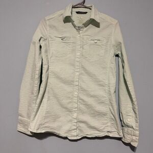 West Marine‎ Women's Small Ocean Breeze Mint Green Seersucker Button Down 1527